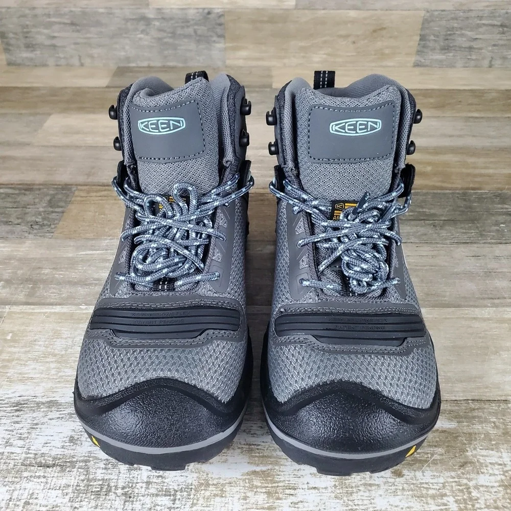 Keen Durand EVO Mid Womens Boots‎ Sz 8 Steel Gray Blue Waterproof Hiking Boots